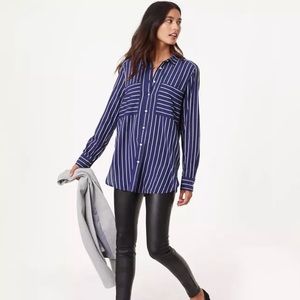 Loft Petite Leggings Faux Leather Black 6P NWT New